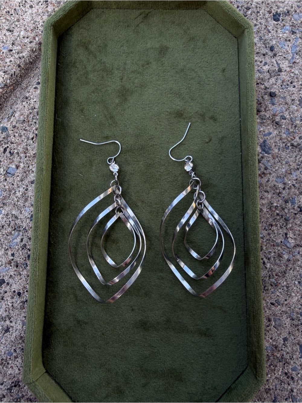 Silver Multi-Tier Teardrop Dangle Earrings - Women Jewelry